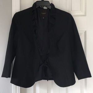 Ruffle tie blazer